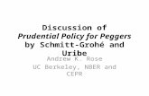 Discussion of Prudential Policy for Peggers by Schmitt-Grohé and Uribe Andrew K. Rose UC Berkeley, NBER and CEPR.