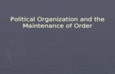 Political Organization and the Maintenance of Order.