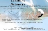 Learning Networks connecting people, organizations, autonomous agents and learning resources to establish the emergence of effective lifelong learning.
