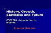 History, Growth, Statistics and Future CSC1720 – Introduction to Internet Essential Materials.