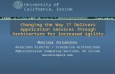 University of California, Irvine Changing the Way IT Delivers Application Services Through Architecture for Increased Agility Marina Arseniev Associate.