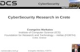 Evangelos Markatos, FORTH  markatos@ics.forth.gr1 CyberSecurity Research in Crete Evangelos Markatos Institute of Computer Science.