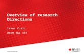 Overview of research Directions Irena Cosic Dean R&I SET.