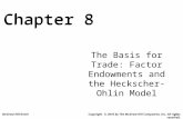 8-1 The Basis for Trade: Factor Endowments and the Heckscher- Ohlin Model Copyright © 2010 by The McGraw-Hill Companies, Inc. All rights reserved.McGraw-Hill/Irwin.