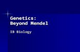 Genetics: Beyond Mendel IB Biology. Mendelian Genetics This is the term used to describe the basic principles of inheritance for traits that are not inherited.