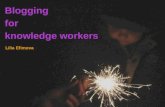 Blogging for knowledge workers Lilia Efimova. researching changing workplace social media knowledge learning.