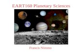 EART160 Planetary Sciences Francis Nimmo. Last Week – Solar System Formation Solar system formation involved collapse of a large gas cloud, triggered.