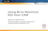Using BI to Maximize ROI from CRM Rebecca Wettemann Vice President, Nucleus Research rwettemann@NucleusResearch.com.