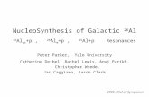 NucleoSynthesis of Galactic 26 Al 26 Al gs +p, 26 Al m +p, 25 Al+p Resonances Peter Parker, Yale University Catherine Deibel, Rachel Lewis, Anuj Parikh,