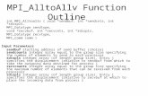 MPI_AlltoAllv Function Outline int MPI_Alltoallv ( void *sendbuf, int *sendcnts, int *sdispls, MPI_Datatype sendtype, void *recvbuf, int *recvcnts, int.