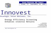 Innovest Strategic Value Advisors, Inc. Energy Efficiency Screening Enhances Investor Returns  Green Mountain SRI Summit Stowe, VT,