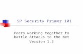 SP Security Primer 101 Peers working together to battle Attacks to the Net Version 1.3.