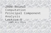 2806 Neural Computation Principal Component Analysis Lecture 8 2005 Ari Visa.