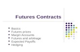 Futures Contracts Basics Futures prices Margin Accounts Futures and arbitrage Expected Payoffs Hedging.