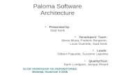 Paloma Software Architecture Presented by: Said Serik Developers' Team : Alexis Miara, Frederic Bergeron, Louis Guerette, Said Serik Leads: Gilbert Paquette,