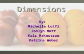 Dimensions By: Michelle Lotfi Joslyn Matt Kris Rakestraw Katrina Weber.