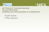 EIS Theme 8: Trust and Security Second Workshop Usability and Interoperability in AuthN/AuthZ Angela Sasse Philip Inglesant.