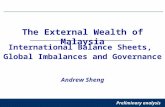 1 International Balance Sheets, Global Imbalances and Governance The External Wealth of Malaysia Andrew Sheng Preliminary analysis.