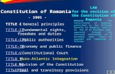 Constitution of Romania - 1991 - - General principlesTITLE I TITLE II- Fundamental rights, freedoms and duties TITLE III- Public authorities TITLE IV-