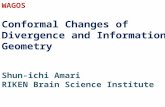 WAGOS Conformal Changes of Divergence and Information Geometry Shun-ichi Amari RIKEN Brain Science Institute.