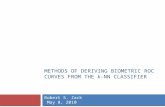 Robert S. Zack May 8, 2010 METHODS OF DERIVING BIOMETRIC ROC CURVES FROM THE k-NN CLASSIFIER.