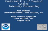 Predictability of Tropical Cyclone Intensity Forecasting Mark DeMaria NOAA/NESDIS/StAR, Fort Collins, CO CoRP Science Symposium Fort Collins, CO August.