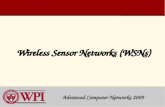 Wireless Sensor Networks (WSNs) Advanced Computer Networks 2009.