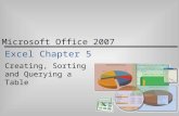 Microsoft Office 2007 Excel Chapter 5 Creating, Sorting and Querying a Table.