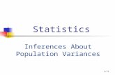 1/71 Statistics Inferences About Population Variances.
