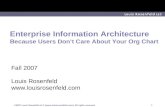 ©2007 Louis Rosenfeld LLC (). All rights reserved. 1 Enterprise Information Architecture Because Users Don’t Care About Your Org.