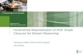 Incremental Materialization of RDF Graph Closures for Stream Reasoning Alexandre Mello Ferreira (PhD student) 22/11/2010.