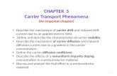 CHAPTER 5 Carrier Transport Phenomena (An importat chapter) Describe the mechanism of carrier drift and induced drift current due to an applied electric.