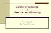 Sales Forecasting & Production Planning Presented by Dr. Kern Kwong.