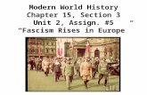 Modern World History Chapter 15, Section 3 Unit 2, Assign. #5 “Fascism Rises in Europe”