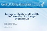 Interoperability and Health Information Exchange Workgroup April 30, 2015 Micky Tripathi, chair Chris Lehmann, co-chair.