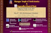 Murugan Temple of North America & Ragamalika School of Music Sangeeta Natak Utsav 2015 May 9 th 2015 (Performance Schedule) May 9 th 2015 Time : 10:00am.