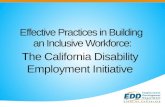 Effective Practices in Building an Inclusive Workforce: The California Disability Employment Initiative.