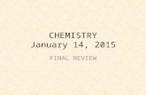 CHEMISTRY January 14, 2015 FINAL REVIEW. SCIENCE STARTER Get started on the Review. We will be going over the questions.