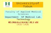 University of Tabuk Faculty of Applied Medical Sciences Department Of Medical Lab. Technology 4 th Year – Level 8 – AY 1435-1436.