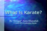 What Is Karate? By “Sempai” Amin Khairallah 1 st DAN IFK Kyokushin Karate.