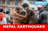© Brice Blondel/Handicap International Thousands of injured people need urgent help NEPAL EARTHQUAKE © AFP PHOTO / PRAKASH MATHEMA.