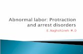 E.Naghshineh M.D 1. 2 labor abnormalities : protraction disorders (ie, slower than normal progress) arrest disorders (ie, complete cessation of progress)