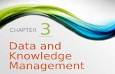 CHAPTER 3 Data and Knowledge Management. 1.Managing Data 2.The Database Approach Big Data 3.Data Warehouses and Data Marts 4.Knowledge Management.
