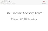 Site License Advisory Team February 27, 2015 meeting.