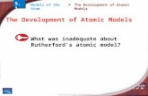 © Copyright Pearson Prentice Hall Models of the Atom > Slide 1 of 26 The Development of Atomic Models What was inadequate about Rutherford’s atomic model?