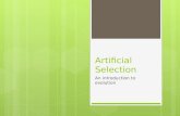 Artificial Selection An introduction to evolution.