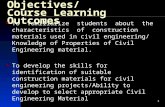 Introduction- Course Objectives/ Course Learning Outcomes To familiarize students about the characteristics of construction materials used in civil engineering