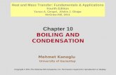 Chapter 10 BOILING AND CONDENSATION Mehmet Kanoglu University of Gaziantep Copyright © 2011 The McGraw-Hill Companies, Inc. Permission required for reproduction.