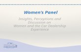 Insights, Perceptions and Discussion on Women and the Car Dealership Experience Women’s Panel.