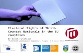 Electoral Rights of Third-Country Nationals in the EU countries Dr Derek Hutcheson ‘Politická participace migrantu’, Prague, 8-9 April 2015 26 February.
